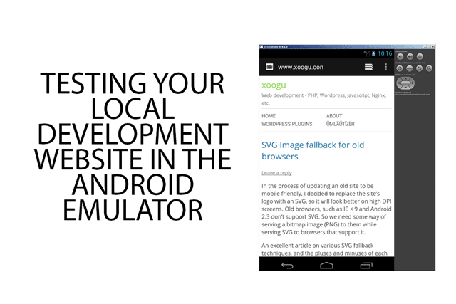 Testing your local development website in the android emulator